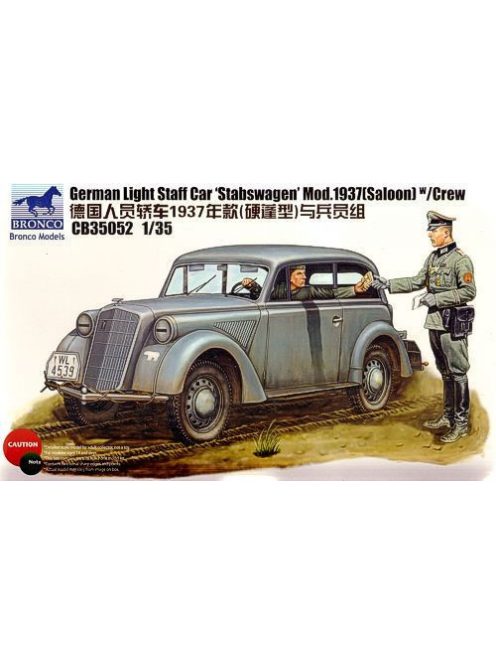 Bronco Models - German Light Staff Car Stabswagen Mod. 1937(Saloon)w/crew (2 Figures)