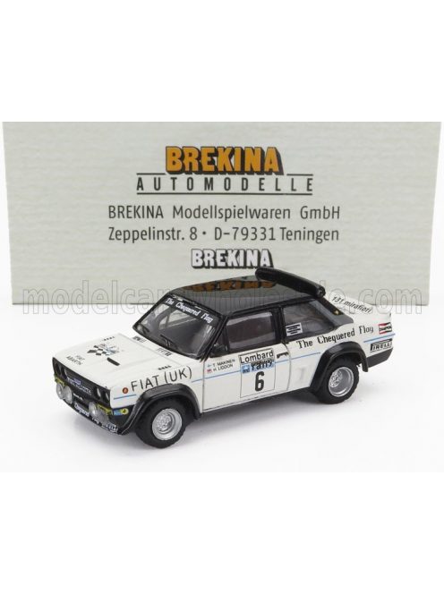 Brekina - FIAT 131 ABARTH N 6 RALLY RAC LOMBARD 1977 TIMO MAKINEN - HENRY LIDDON WHITE BLACK