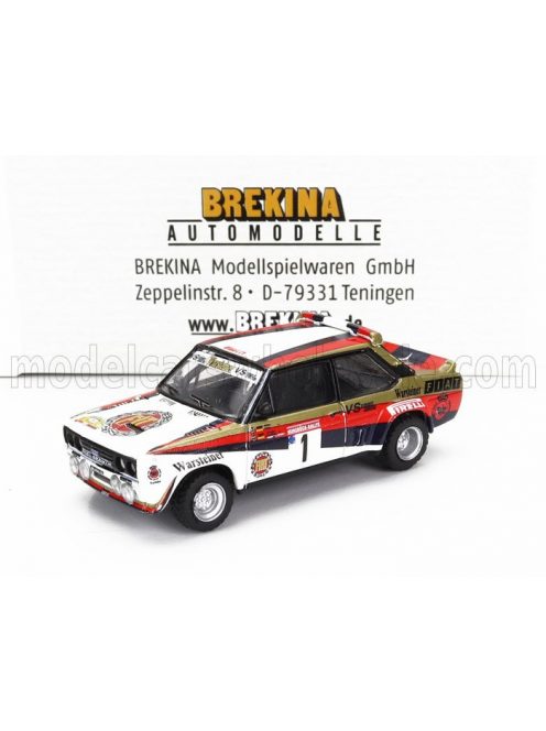 Brekina - FIAT 131 ABARTH N 1 WINNER RALLY HUNSRUECK 1980 WALTER ROHRL - CHRISTIAN GEISTDORFER WHITE RED BLACK GOLD