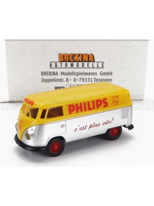 Brekina - VOLKSWAGEN T1 VAN PHILIPS 1960 SILVER YELLOW