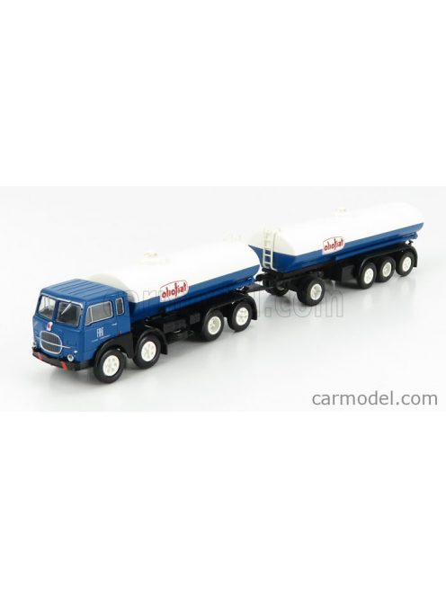 Brekina Plast - Fiat 690 Millepiedi Tanker Truck Olio Fiat 1960 Blue Black White