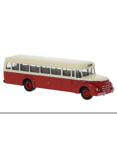 Brekina - Brekina, MAN MKN Rundhauber rot/weiß, hellbeige/rot, 1952, 1:87