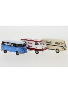   Brekina - Brekina, Set mit 3 VW-Bulli-Modellen, 1960, Im Einsatz in Europa, 1:87