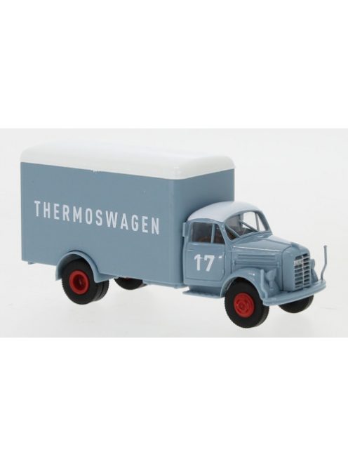 Brekina - Brekina, Borgward B 4500 Koffer, 1951, blaugraue Spedition, 1:87