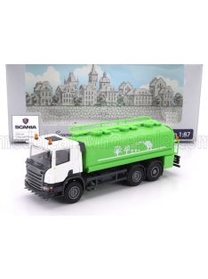   Brekina - SCANIA P124.860 TANKER TRUCK 3-ASSI 1988 GREEN WHITE