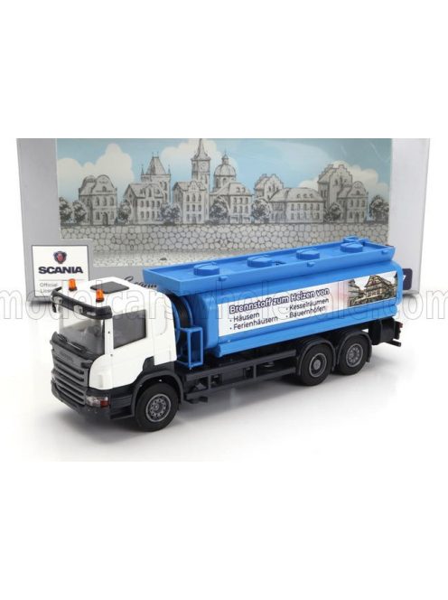 Brekina - SCANIA P124.860 TANKER TRUCK BRENNSTOFF HEIZEN VON 3-ASSI 1988 BLUE WHITE