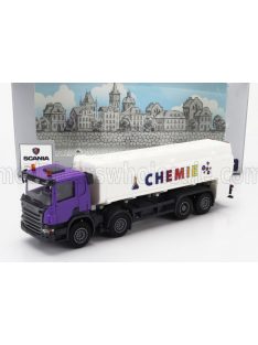   Brekina - SCANIA P124.860 TANKER TRUCK CHEMIE 3-ASSI 1988 WHITE PURPLE