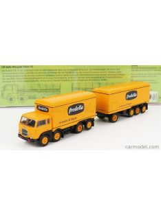   Brekina Plast - Fiat 690 Truck Millepiedi 4-Assi Fredella La Pasta Di Foggia 1961 Yellow Black