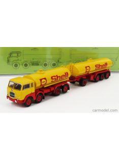   Brekina Plast - Fiat 690 Millepiedi Tanker Truck Shell 1960 Yellow Red