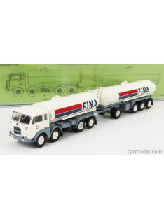   Brekina Plast - Fiat 690 Millepiedi Tanker Truck Fina 1960 White Red Blue