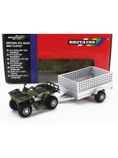 Britains - YAMAHA QUAD 4X4 WITH TRAILER 2009 GREEN SILVER