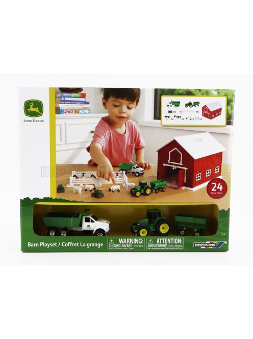 Britains - ACCESSORIES SET FARM TOYS WITH TRACOR + TRAILER AND TRUCK GREEN WHITE