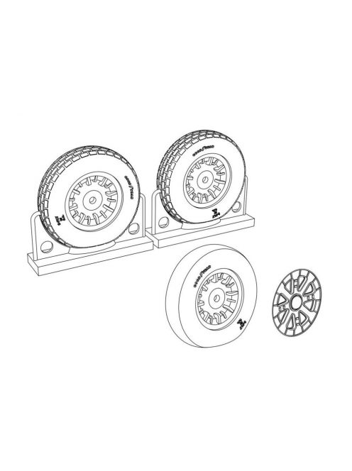 Brengun - F4U Corsair Block Thread Wheels set