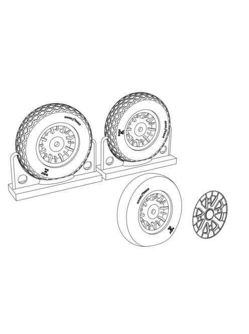 Brengun - F4U Corsair Cross Thread Wheels set