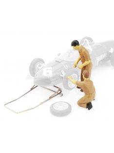   Brumm - FIGURES 2X MECCANICI SCUDERIA FERRARI F1  156 1961 - CAMBIO GOMME BROWN