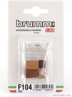   Brumm - Accessories Set 4X Valigie + Portapacchi - Suitcases + Rack 2 Tone Brown