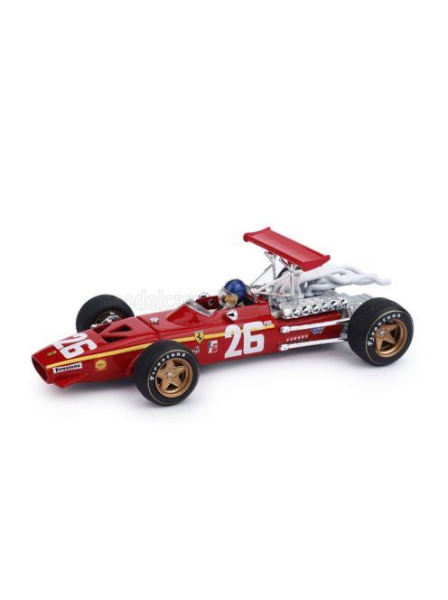 Brumm - FERRARI F1  312 N 26 WINNER FRANCE GP 1968 JACKY ICKX - WITH DRIVER FIGURE RED WHITE