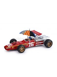   Brumm - FERRARI F1  312 N 26 WINNER FRANCE GP 1968 JACKY ICKX - WITH PILOT FIGURE AND UMBRELLA RED WHITE