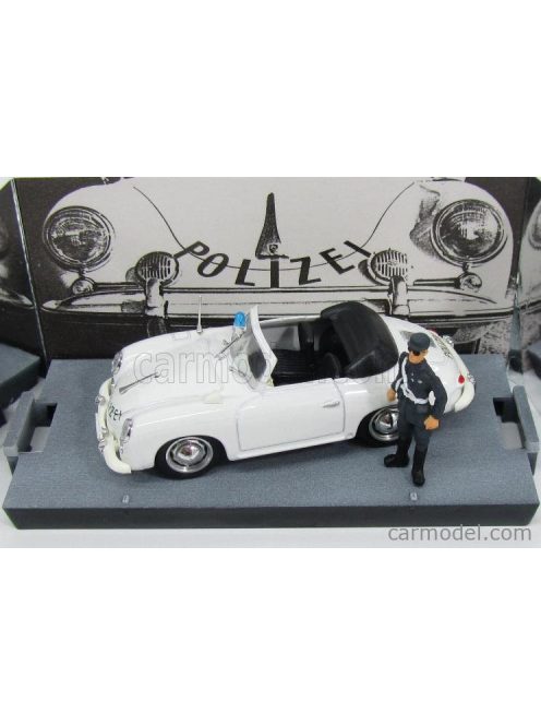 Brumm - Porsche 356 Cabriolet Switzerland Polizei - Police + Figure 1952 White