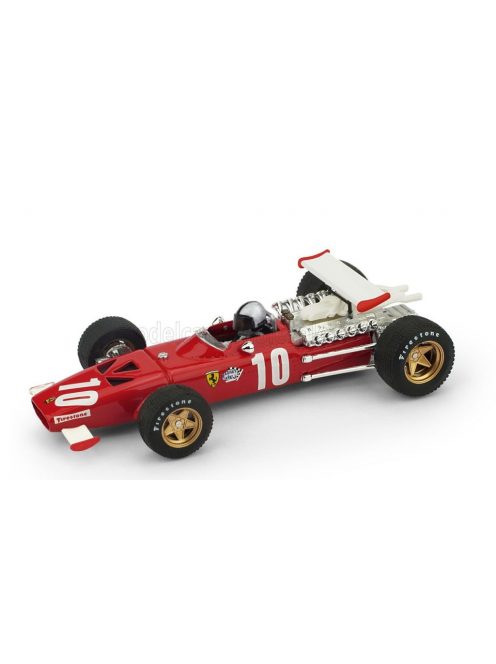 Brumm - FERRARI F1 312 N 10 ITALY GP 1969 PEDRO RODRIGUEZ - WITH DRIVER FIGURE RED WHITE