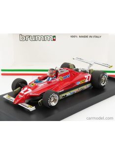   Brumm - Ferrari F1 126C2 N 27 Usa Ovest Long Beach Gp 1982 Gilles Villeneuve - With Driver Figure Red