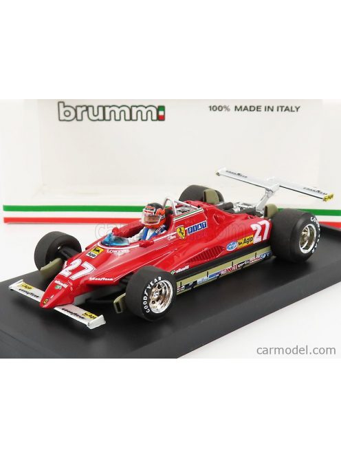 Brumm - Ferrari F1 126C2 N 27 Usa Ovest Long Beach Gp 1982 Gilles Villeneuve - With Driver Figure Red