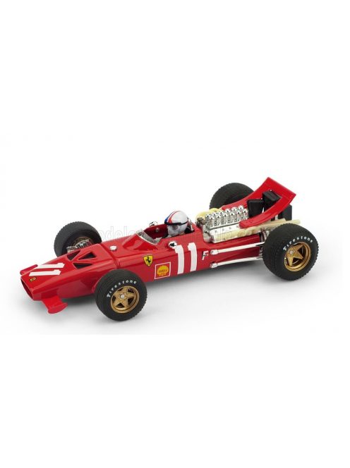 Brumm - FERRARI F1  312 N 11 MONACO GP 1969 CHRIS AMON - WITH DRIVER FIGURE RED WHITE