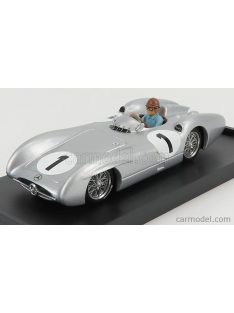   Brumm - Mercedes Benz F1 W196C N 1 British Gp Juan Manuel Fangio 1954 World Champion - With Driver Figure Silver