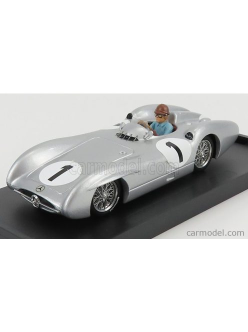 Brumm - Mercedes Benz F1 W196C N 1 British Gp Juan Manuel Fangio 1954 World Champion - With Driver Figure Silver