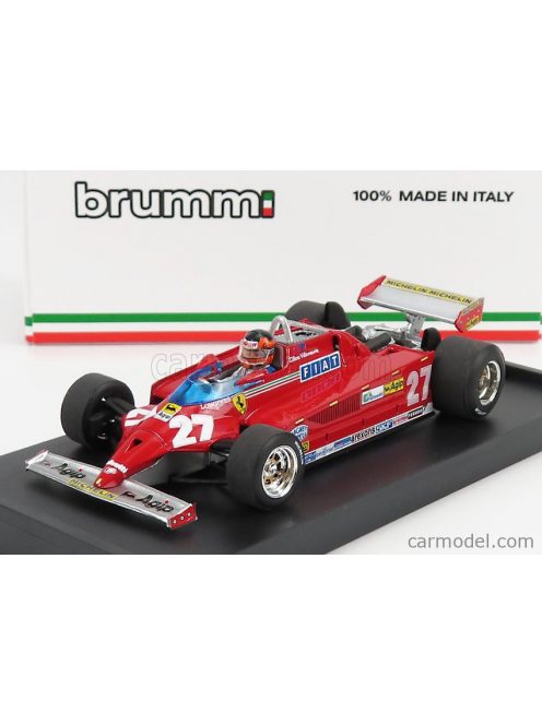 Brumm - Ferrari F1 126Ck Turbo N 27 Winner Montecarlo Gp 1981 Gilles Villeneuve - With Driver Figure Red