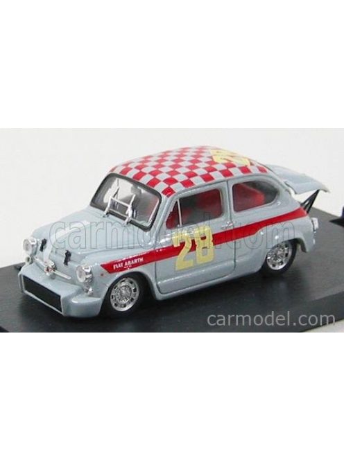 Brumm - Fiat 600 Abarth 1000 N 28 4H Di Monza 1966 Steinmetz Grey Red