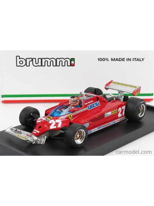 Brumm - Ferrari F1 126Ck Turbo N 27 Gp Canada Montreal 1981 Alettone Danneggiato Dal Giro (Lap) 39 Al 54 Gilles Villeneuve - With Driver Figure Red