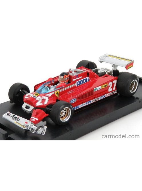 Brumm - Ferrari F1 126Ck Turbo N 27 Gp Canada Montreal 1981 Alettone Danneggiato Dal Giro 57 Al Traguardo 3Rd Posto 3Rd Gilles Villeneuve - With Driver Figure Red