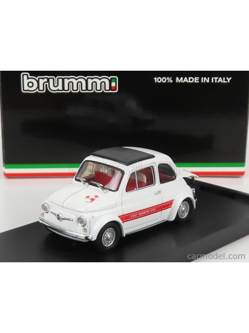 Brumm - Fiat 500 Abarth 695Ss 1968 - 70Th Anniversary Abarth 1949-2019 White Red