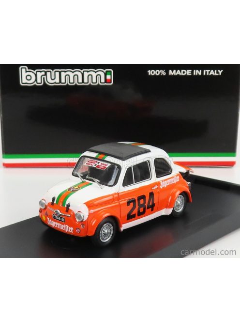 Brumm - Fiat 500 Abarth 695Ss Team Merano Corse Jagermeister N 284 Colle Della Maddalena 1973 R.Menapace White Orange Green