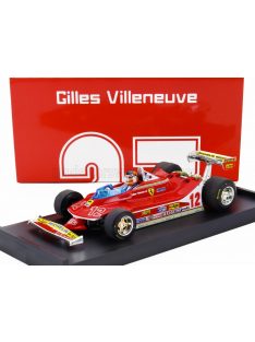   Brumm - FERRARI F1  312T4 N 12 2nd GP FRENCH GP 1979 GILLES VILLENEUVE - WITH DRIVER FIGURE RED