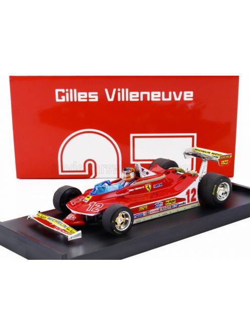 Brumm - FERRARI F1  312T4 N 12 2nd GP FRENCH GP 1979 GILLES VILLENEUVE - WITH DRIVER FIGURE RED