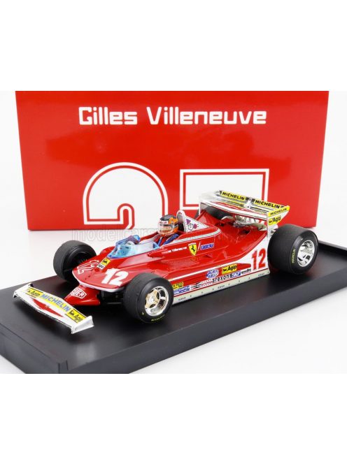 Brumm - FERRARI F1  312T4 N 12 MONACO GP 1979 GILLES VILLENEUVE - WITH DRIVER FIGURE RED