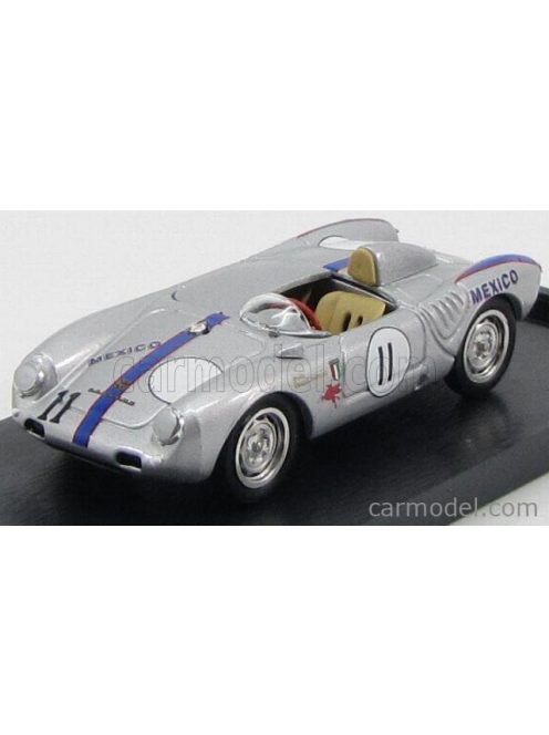 Brumm - Porsche 550A Rs Spider N 11 Riverside Mexico 1957 Ricardo Rodriguez Silver Blue