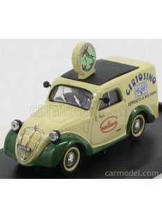   Brumm - Fiat 500B Furgone Van Veicolo Commerciale Publicitaire Galbani Melzo Milano Deposito Di Bologna 1950 Cream Green