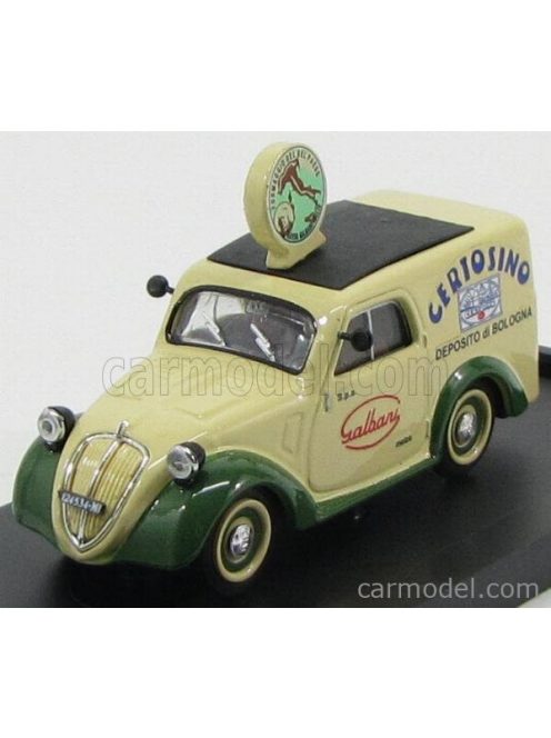 Brumm - Fiat 500B Furgone Van Veicolo Commerciale Publicitaire Galbani Melzo Milano Deposito Di Bologna 1950 Cream Green