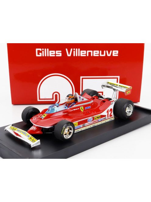 Brumm - FERRARI F1  312T4 N 12 WINNER USA OVEST GP 1979 GILLES VILLENEUVE - WITH DRIVER FIGURE RED