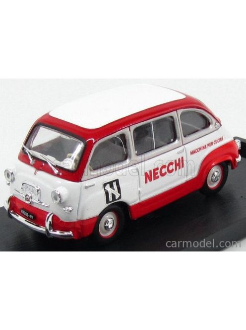 Brumm - Fiat 600 Multipla Veicolo Commerciale Macchine Per Cucire Necchi 1960 White Red