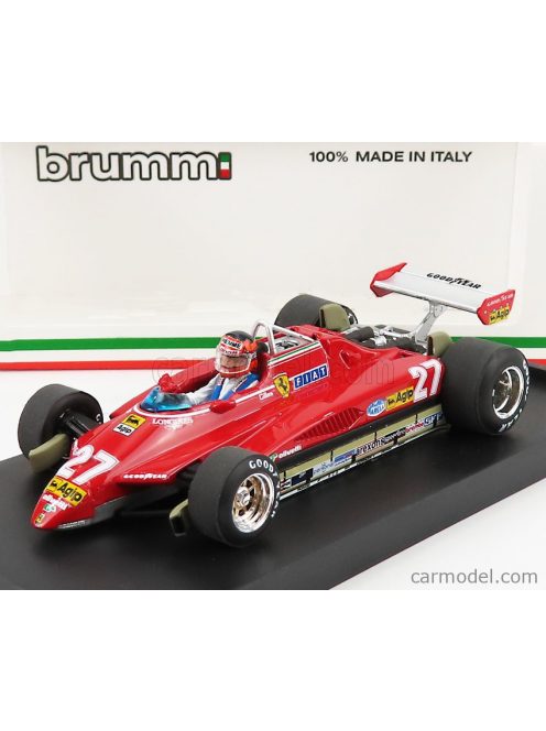 Brumm - Ferrari F1 126C2 N 27 Brazilian Gp 1982 Gilles Villeneuve - With Driver Figure Red