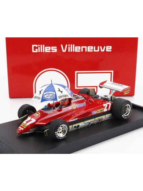 Brumm - FERRARI F1  126C2 N 27 BRAZILIAN GP 1982 GILLES VILLENEUVE - WITH DRIVER FIGURE AND UMBRELLA RED