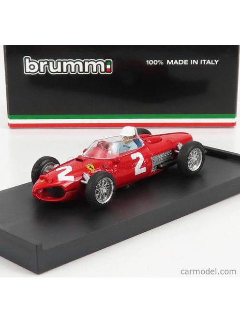 Brumm - Ferrari F1 156 N 2 Winner Usa Gp Phil Hill 1961 World Champion - With Driver Figure Red