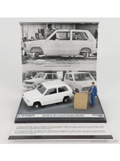   Brumm - Fiat Panda Zero 40Th Anniversario 1980-2020 - With Figure Designer Giorgetto Giugiaro White