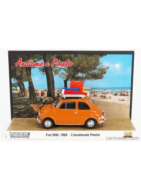 Brumm Prom - Fiat 500L 1968 - Tutti Al Mare - L'Incantevole Pineta - Andiamo A Pineto - Exclusive Carmodel Giallo Positano - Yellow