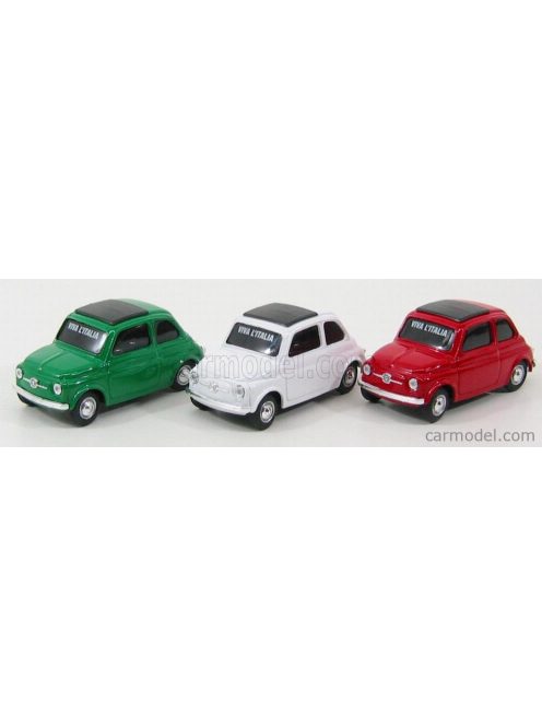 Brumm - Fiat Set 3X 500 1965 - Viva L'Italia 150Th Anniversario Italia 1861 - 2011 Green White Red