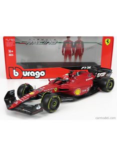   Burago - Ferrari F1-75 Scuderia Ferrari N 16 Season 2022 Charles Leclerc - Yellow Wheels - Exclusive Carmodel Red